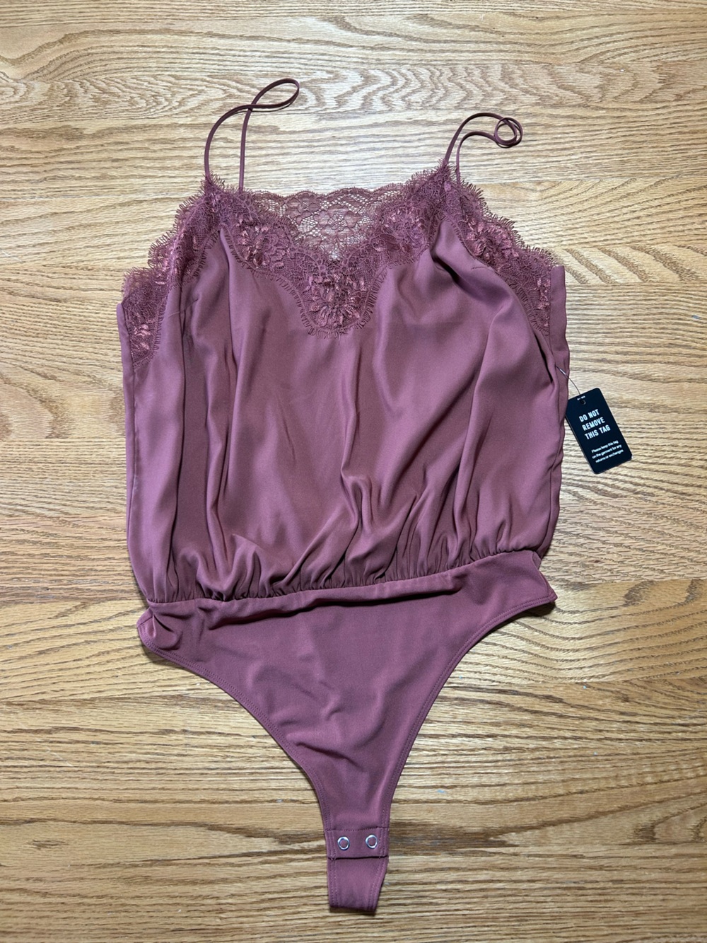 Women’s Express Lace Trim Bodysuit NWT Teracotta Size Medium